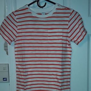 Kids white and orange stripe cotton t shirt